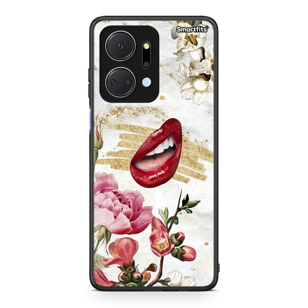 Honor X7a Red Lips θήκη από τη Smartfits με σχέδιο στο πίσω μέρος και μαύρο περίβλημα | Smartphone case with colorful back and black bezels by Smartfits