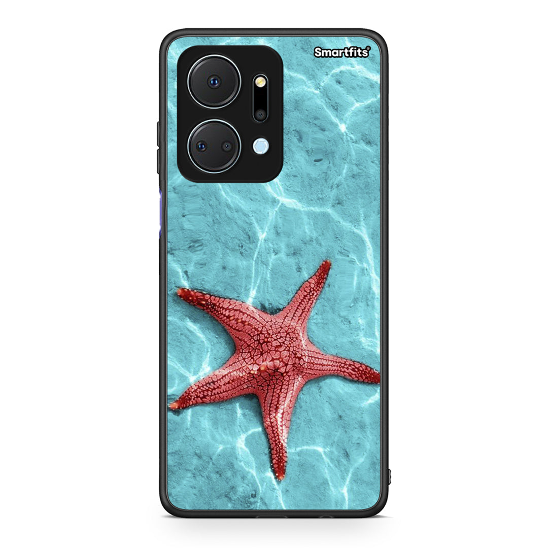 Honor X7a Red Starfish Θήκη από τη Smartfits με σχέδιο στο πίσω μέρος και μαύρο περίβλημα | Smartphone case with colorful back and black bezels by Smartfits