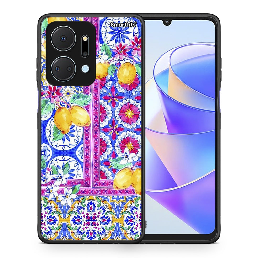 Θήκη Honor X7a Retro Spring από τη Smartfits με σχέδιο στο πίσω μέρος και μαύρο περίβλημα | Honor X7a Retro Spring case with colorful back and black bezels