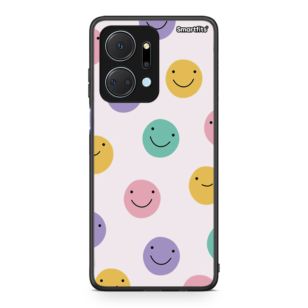 Honor X7a Smiley Faces θήκη από τη Smartfits με σχέδιο στο πίσω μέρος και μαύρο περίβλημα | Smartphone case with colorful back and black bezels by Smartfits