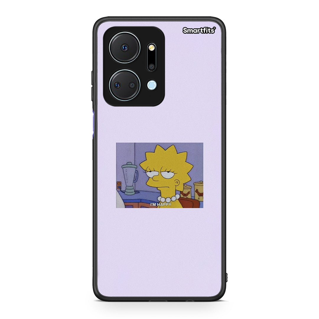 Honor X7a So Happy θήκη από τη Smartfits με σχέδιο στο πίσω μέρος και μαύρο περίβλημα | Smartphone case with colorful back and black bezels by Smartfits