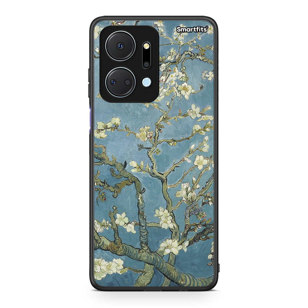 Honor X7a White Blossoms θήκη από τη Smartfits με σχέδιο στο πίσω μέρος και μαύρο περίβλημα | Smartphone case with colorful back and black bezels by Smartfits