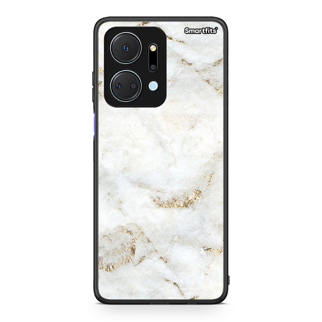 Honor X7a White Gold Marble θήκη από τη Smartfits με σχέδιο στο πίσω μέρος και μαύρο περίβλημα | Smartphone case with colorful back and black bezels by Smartfits