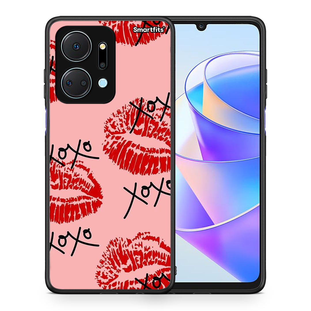 Θήκη Honor X7a XOXO Lips από τη Smartfits με σχέδιο στο πίσω μέρος και μαύρο περίβλημα | Honor X7a XOXO Lips case with colorful back and black bezels