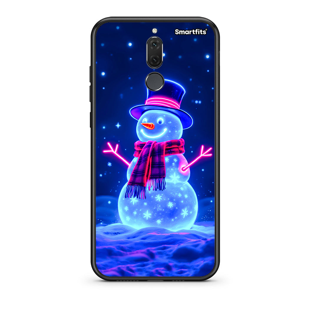 huawei mate 10 lite Christmas Neon Snowman θήκη από τη Smartfits με σχέδιο στο πίσω μέρος και μαύρο περίβλημα | Smartphone case with colorful back and black bezels by Smartfits