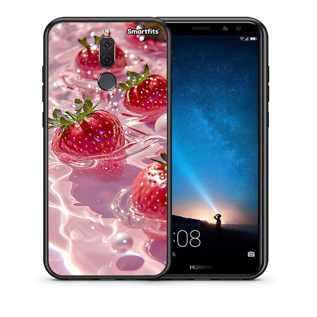 Θήκη Huawei Mate 10 Lite Juicy Strawberries από τη Smartfits με σχέδιο στο πίσω μέρος και μαύρο περίβλημα | Huawei Mate 10 Lite Juicy Strawberries case with colorful back and black bezels