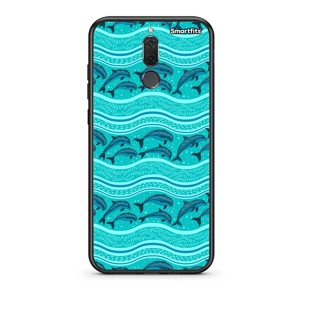 huawei mate 10 lite Swimming Dolphins θήκη από τη Smartfits με σχέδιο στο πίσω μέρος και μαύρο περίβλημα | Smartphone case with colorful back and black bezels by Smartfits