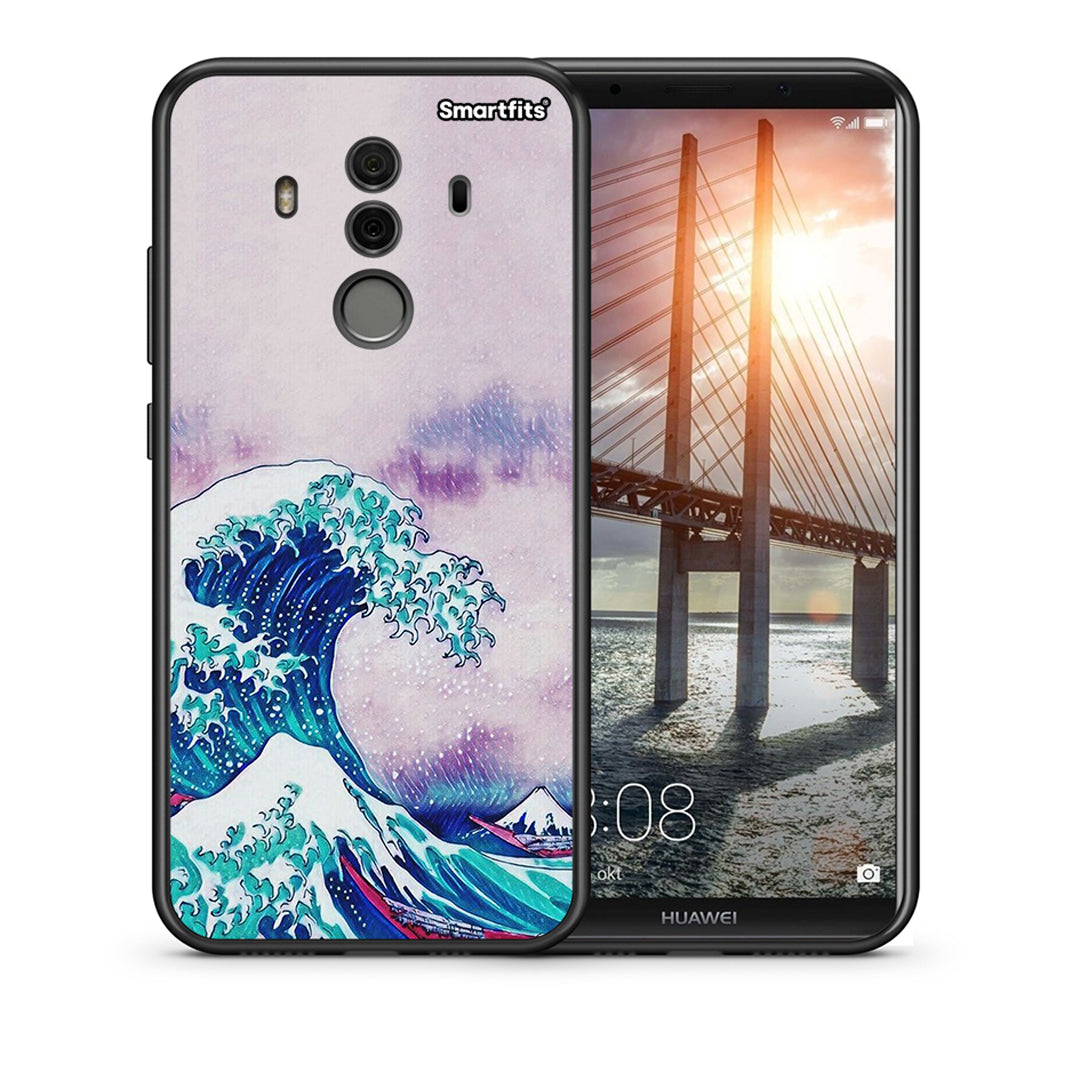 Θήκη Huawei Mate 10 Pro Blue Waves από τη Smartfits με σχέδιο στο πίσω μέρος και μαύρο περίβλημα | Huawei Mate 10 Pro Blue Waves case with colorful back and black bezels