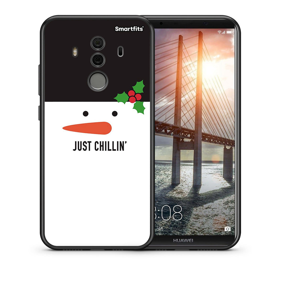 Θήκη Huawei Mate 10 Pro Christmas Chillin από τη Smartfits με σχέδιο στο πίσω μέρος και μαύρο περίβλημα | Huawei Mate 10 Pro Christmas Chillin case with colorful back and black bezels