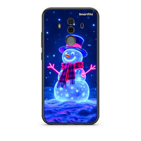 Thumbnail for Huawei Mate 10 Pro Christmas Neon Snowman θήκη από τη Smartfits με σχέδιο στο πίσω μέρος και μαύρο περίβλημα | Smartphone case with colorful back and black bezels by Smartfits