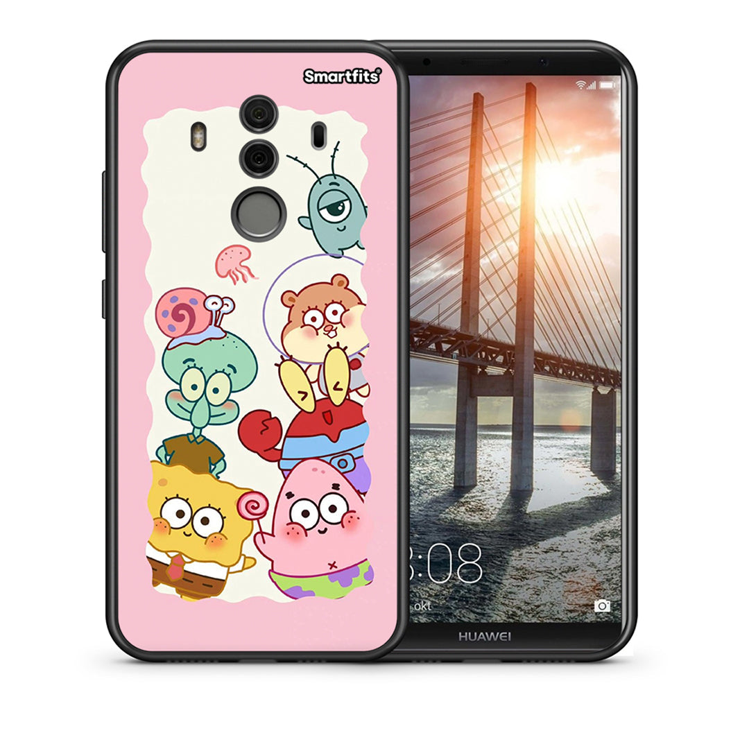 Θήκη Huawei Mate 10 Pro Cute Companion από τη Smartfits με σχέδιο στο πίσω μέρος και μαύρο περίβλημα | Huawei Mate 10 Pro Cute Companion case with colorful back and black bezels