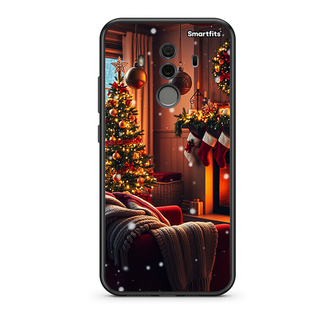 Huawei Mate 10 Pro Home For Christmas θήκη από τη Smartfits με σχέδιο στο πίσω μέρος και μαύρο περίβλημα | Smartphone case with colorful back and black bezels by Smartfits