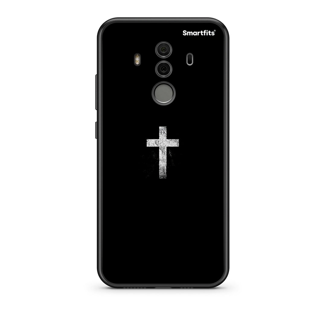 Huawei Mate 10 Pro White Cross θήκη από τη Smartfits με σχέδιο στο πίσω μέρος και μαύρο περίβλημα | Smartphone case with colorful back and black bezels by Smartfits