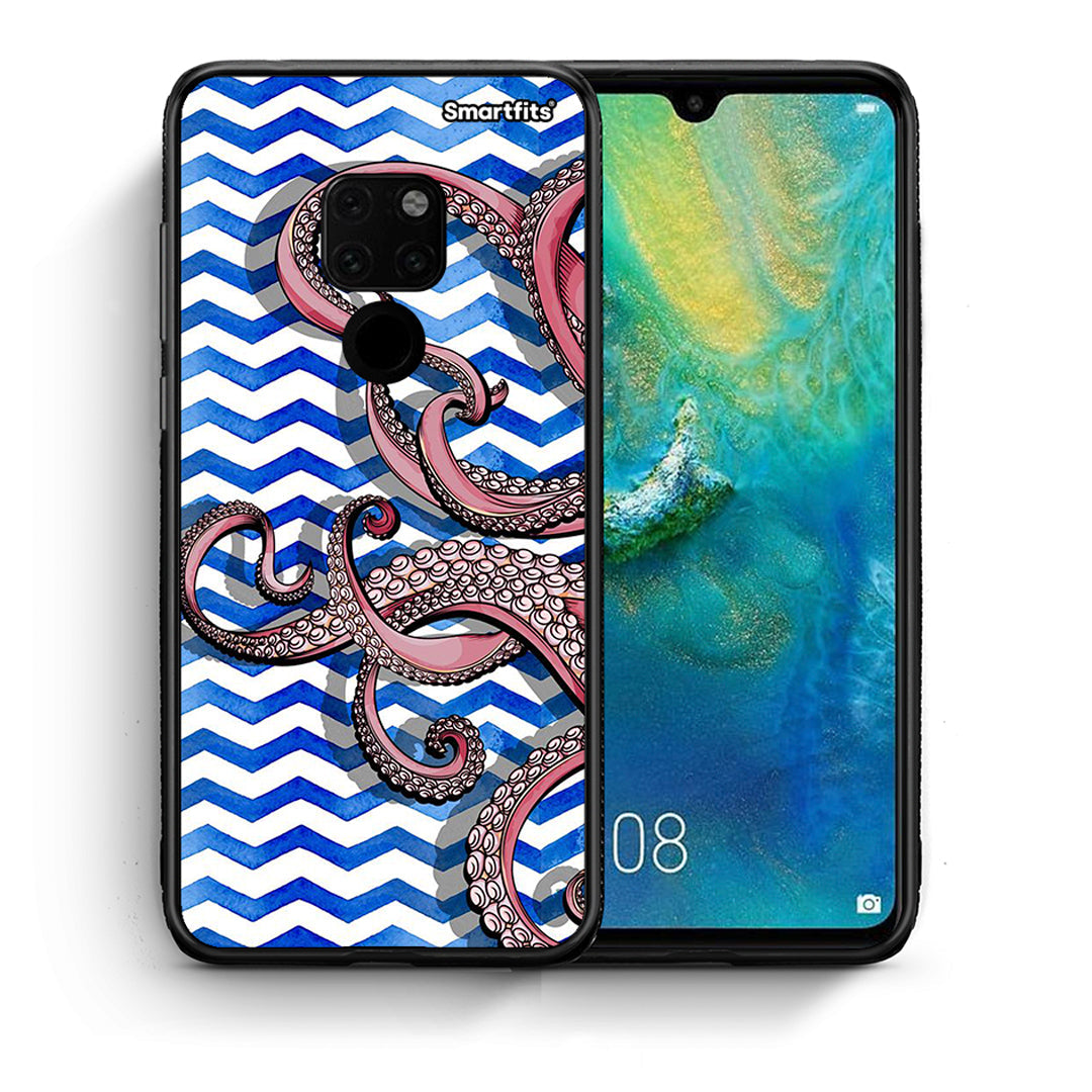 Θήκη Huawei Mate 20 Chevron Devilfish από τη Smartfits με σχέδιο στο πίσω μέρος και μαύρο περίβλημα | Huawei Mate 20 Chevron Devilfish case with colorful back and black bezels