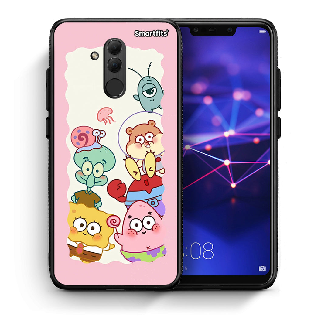 Θήκη Huawei Mate 20 Lite Cute Companion από τη Smartfits με σχέδιο στο πίσω μέρος και μαύρο περίβλημα | Huawei Mate 20 Lite Cute Companion case with colorful back and black bezels