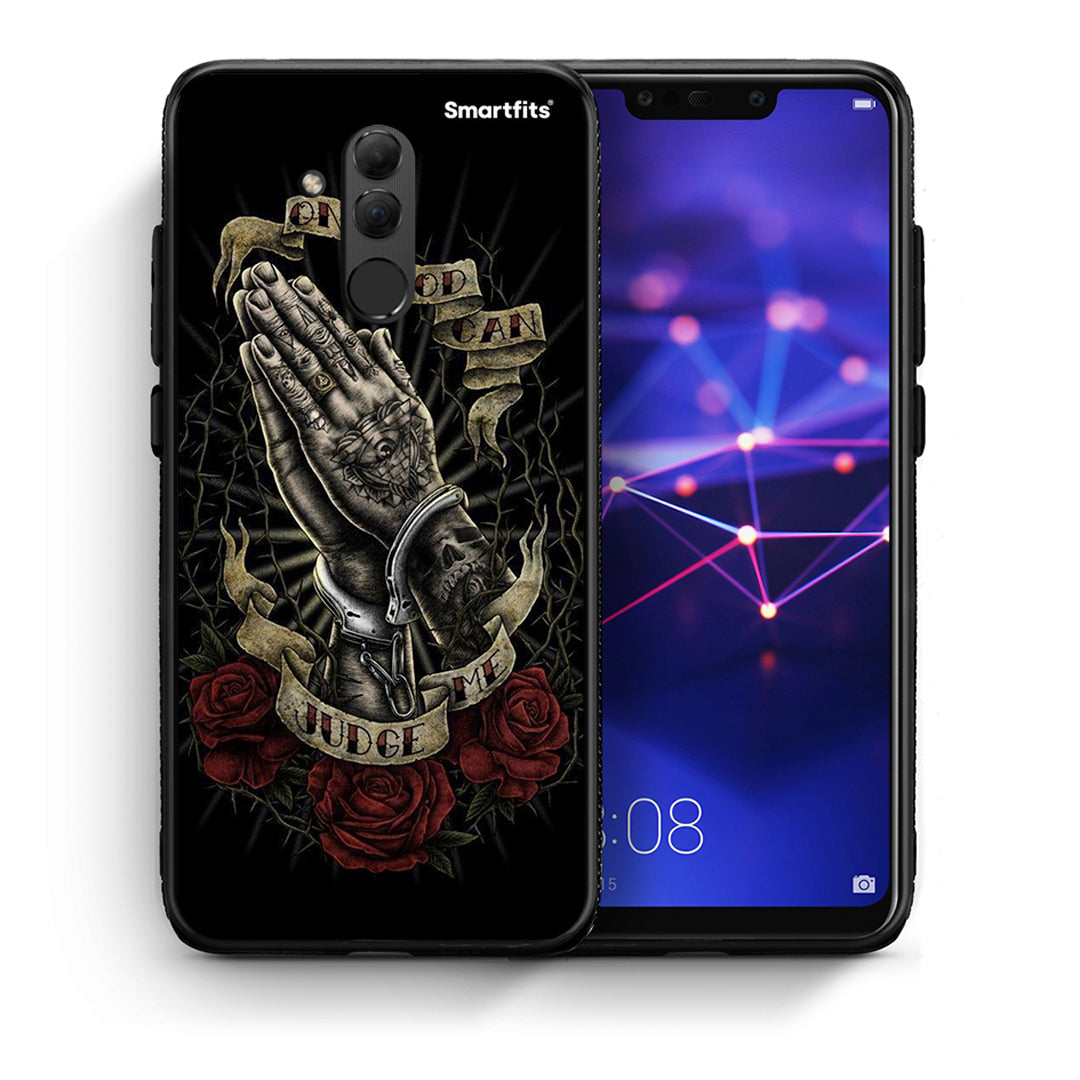 Θήκη Huawei Mate 20 Lite Judge By God από τη Smartfits με σχέδιο στο πίσω μέρος και μαύρο περίβλημα | Huawei Mate 20 Lite Judge By God case with colorful back and black bezels