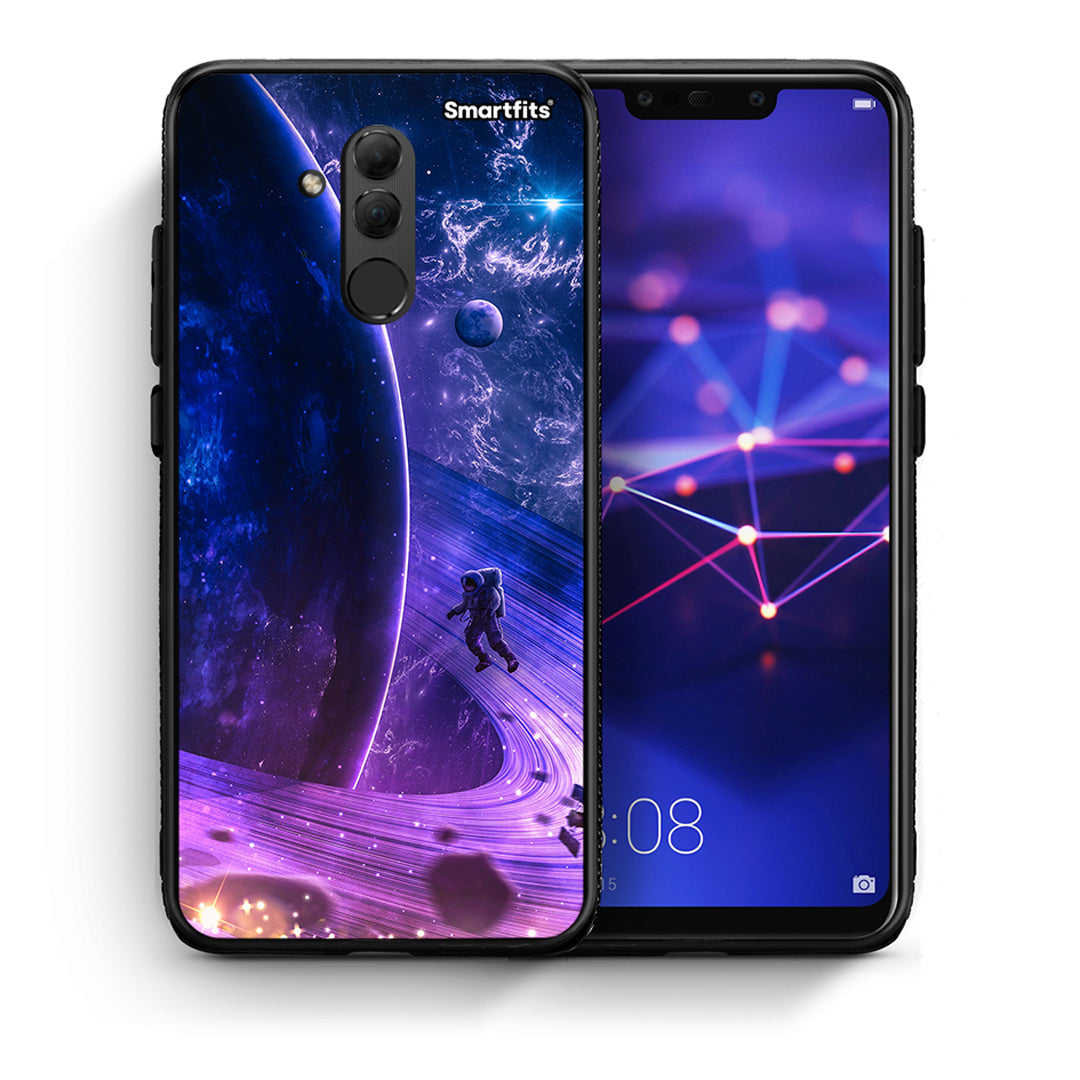 Θήκη Huawei Mate 20 Lite Lost Astronaut από τη Smartfits με σχέδιο στο πίσω μέρος και μαύρο περίβλημα | Huawei Mate 20 Lite Lost Astronaut case with colorful back and black bezels