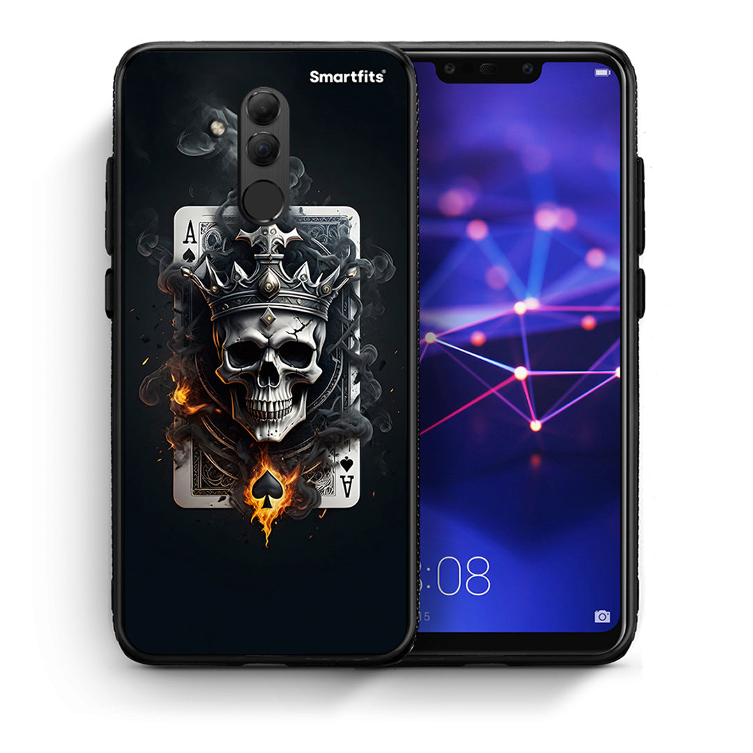 Θήκη Huawei Mate 20 Lite Skull King Ace από τη Smartfits με σχέδιο στο πίσω μέρος και μαύρο περίβλημα | Huawei Mate 20 Lite Skull King Ace case with colorful back and black bezels