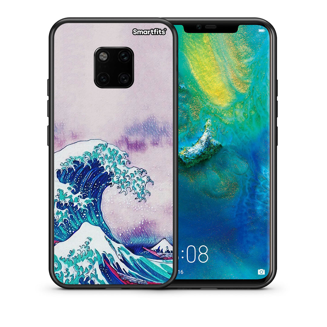 Θήκη Huawei Mate 20 Pro Blue Waves από τη Smartfits με σχέδιο στο πίσω μέρος και μαύρο περίβλημα | Huawei Mate 20 Pro Blue Waves case with colorful back and black bezels