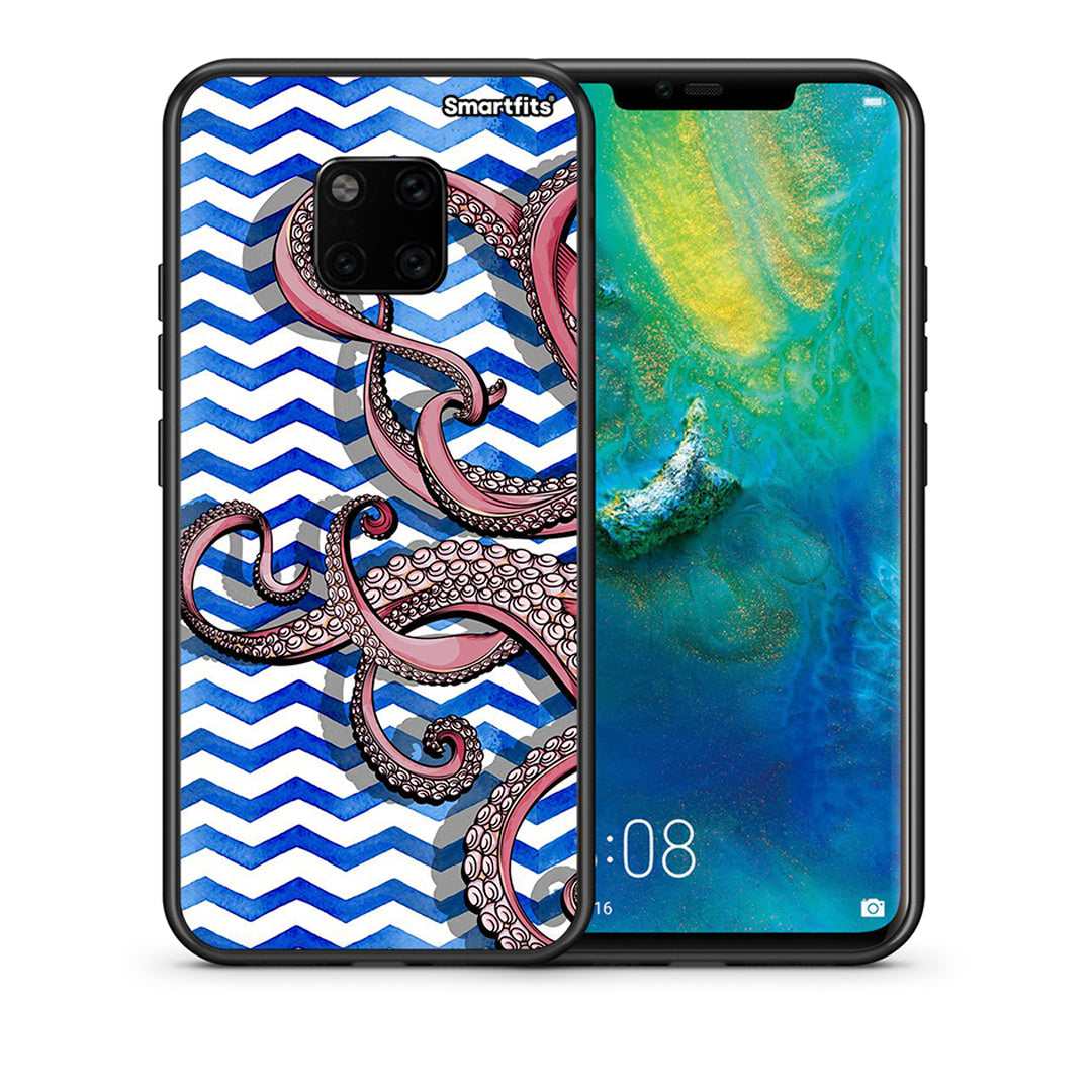 Θήκη Huawei Mate 20 Pro Chevron Devilfish από τη Smartfits με σχέδιο στο πίσω μέρος και μαύρο περίβλημα | Huawei Mate 20 Pro Chevron Devilfish case with colorful back and black bezels