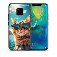 Thumbnail for Θήκη Huawei Mate 20 Pro Summer Cat από τη Smartfits με σχέδιο στο πίσω μέρος και μαύρο περίβλημα | Huawei Mate 20 Pro Summer Cat case with colorful back and black bezels