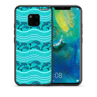 Thumbnail for Θήκη Huawei Mate 20 Pro Swimming Dolphins από τη Smartfits με σχέδιο στο πίσω μέρος και μαύρο περίβλημα | Huawei Mate 20 Pro Swimming Dolphins case with colorful back and black bezels