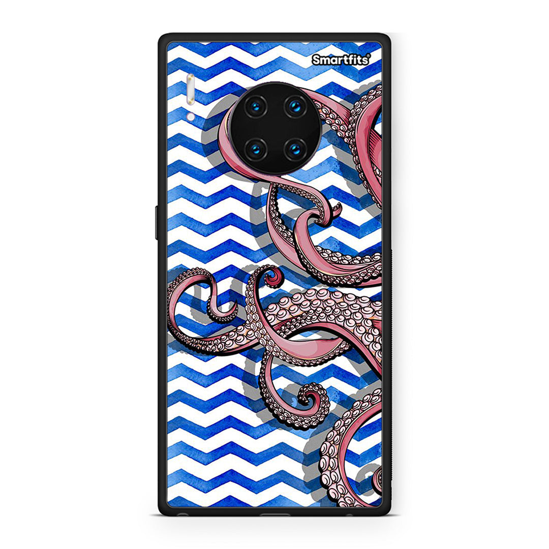 Huawei Mate 30 Pro Chevron Devilfish θήκη από τη Smartfits με σχέδιο στο πίσω μέρος και μαύρο περίβλημα | Smartphone case with colorful back and black bezels by Smartfits