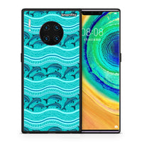 Thumbnail for Θήκη Huawei Mate 30 Pro Swimming Dolphins από τη Smartfits με σχέδιο στο πίσω μέρος και μαύρο περίβλημα | Huawei Mate 30 Pro Swimming Dolphins case with colorful back and black bezels