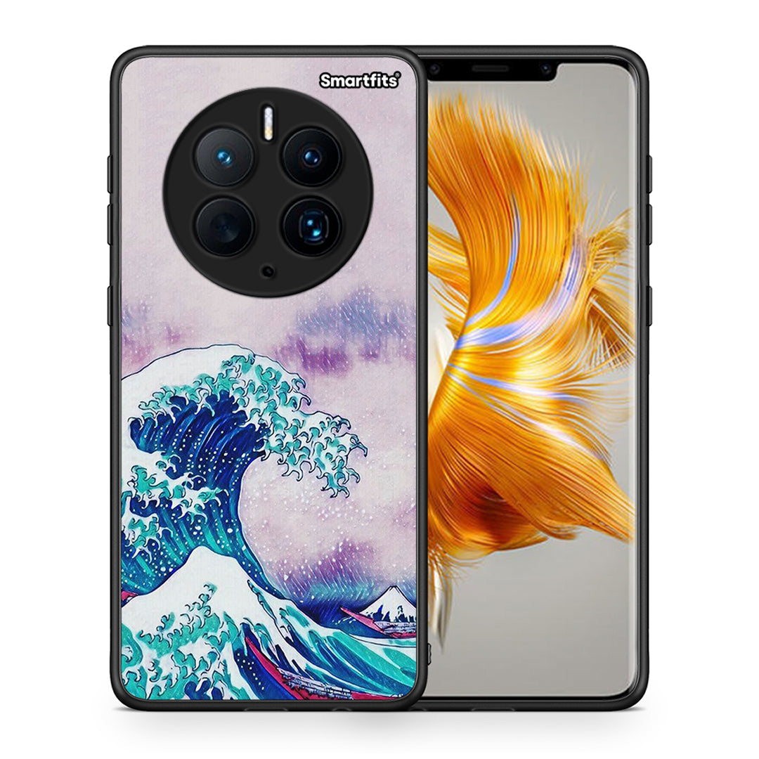 Θήκη Huawei Mate 50 Pro Blue Waves από τη Smartfits με σχέδιο στο πίσω μέρος και μαύρο περίβλημα | Huawei Mate 50 Pro Blue Waves Case with Colorful Back and Black Bezels