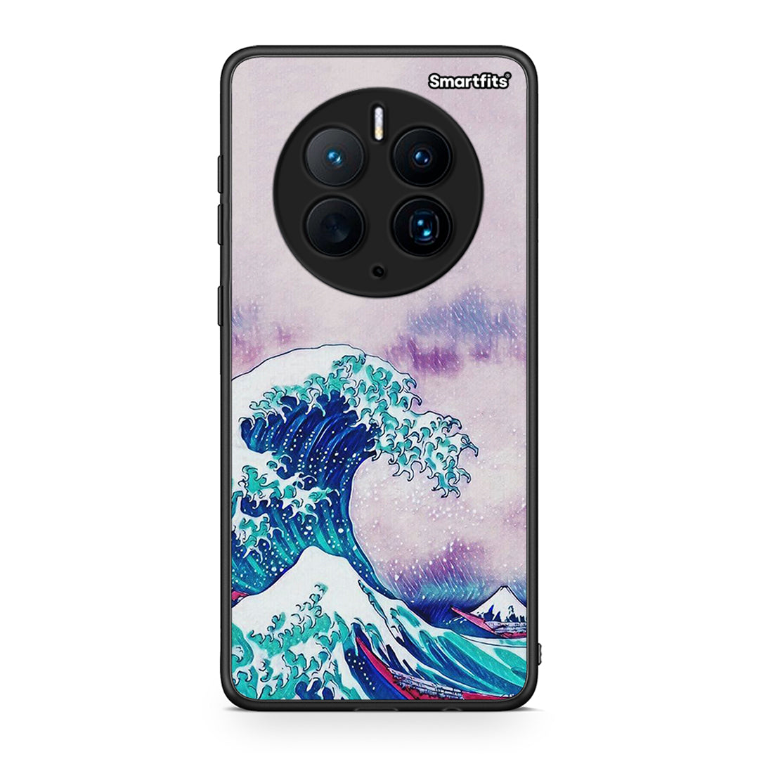 Θήκη Huawei Mate 50 Pro Blue Waves από τη Smartfits με σχέδιο στο πίσω μέρος και μαύρο περίβλημα | Huawei Mate 50 Pro Blue Waves Case with Colorful Back and Black Bezels