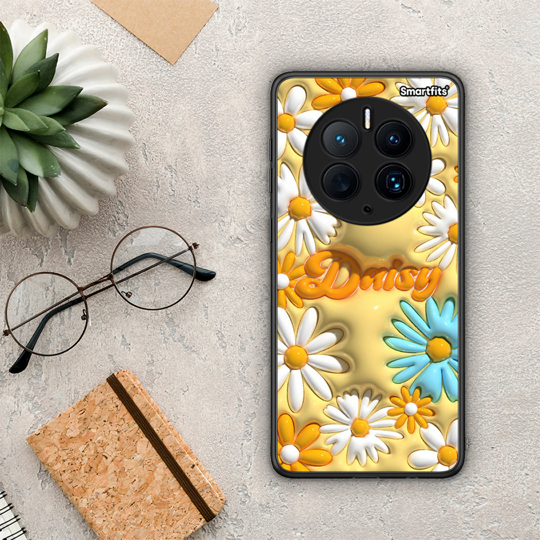 Θήκη Huawei Mate 50 Pro Bubble Daisies από τη Smartfits με σχέδιο στο πίσω μέρος και μαύρο περίβλημα | Huawei Mate 50 Pro Bubble Daisies Case with Colorful Back and Black Bezels