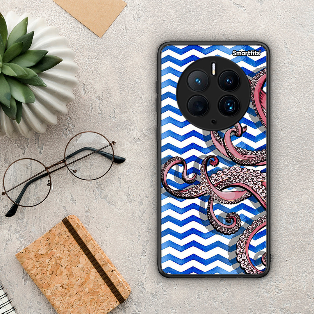 Θήκη Huawei Mate 50 Pro Chevron Devilfish από τη Smartfits με σχέδιο στο πίσω μέρος και μαύρο περίβλημα | Huawei Mate 50 Pro Chevron Devilfish Case with Colorful Back and Black Bezels