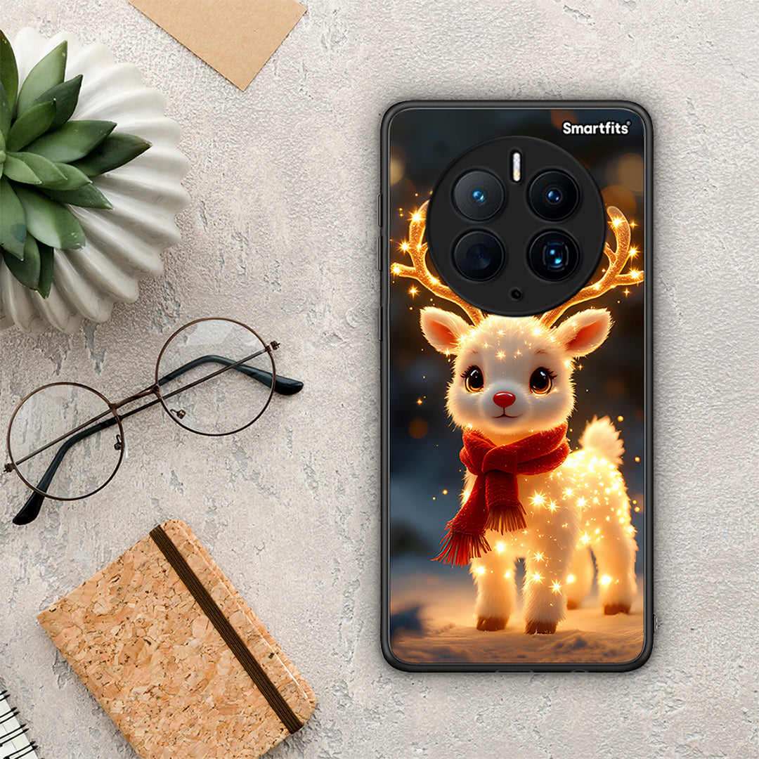 Θήκη Huawei Mate 50 Pro Christmas Cutie από τη Smartfits με σχέδιο στο πίσω μέρος και μαύρο περίβλημα | Huawei Mate 50 Pro Christmas Cutie Case with Colorful Back and Black Bezels