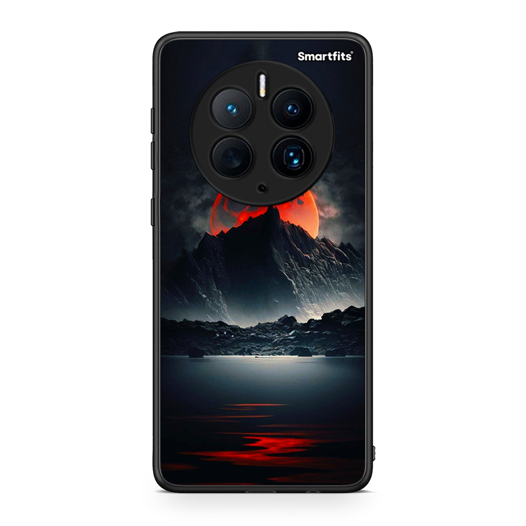 Θήκη Huawei Mate 50 Pro Red Full Moon από τη Smartfits με σχέδιο στο πίσω μέρος και μαύρο περίβλημα | Huawei Mate 50 Pro Red Full Moon Case with Colorful Back and Black Bezels