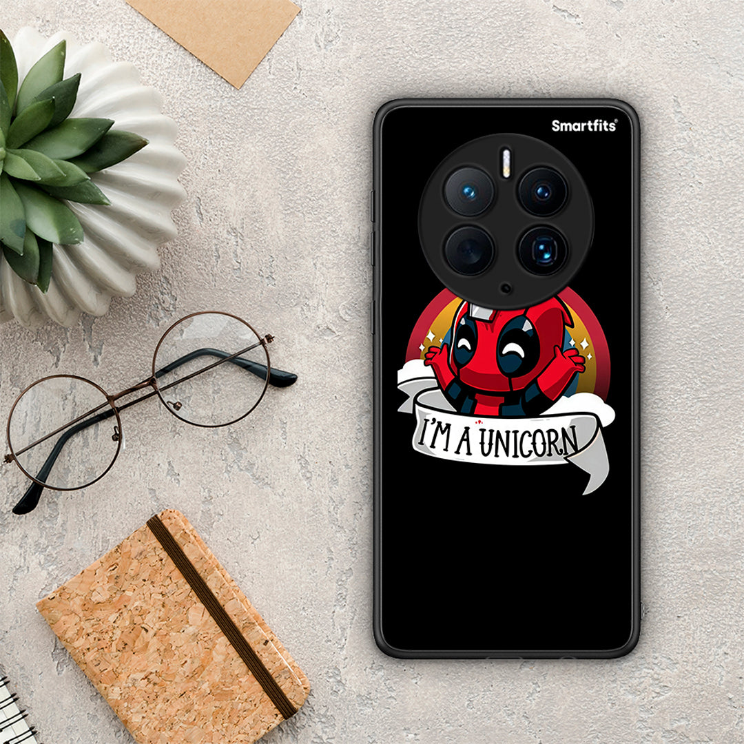 Θήκη Huawei Mate 50 Pro Unicorn Deadpool από τη Smartfits με σχέδιο στο πίσω μέρος και μαύρο περίβλημα | Huawei Mate 50 Pro Unicorn Deadpool Case with Colorful Back and Black Bezels