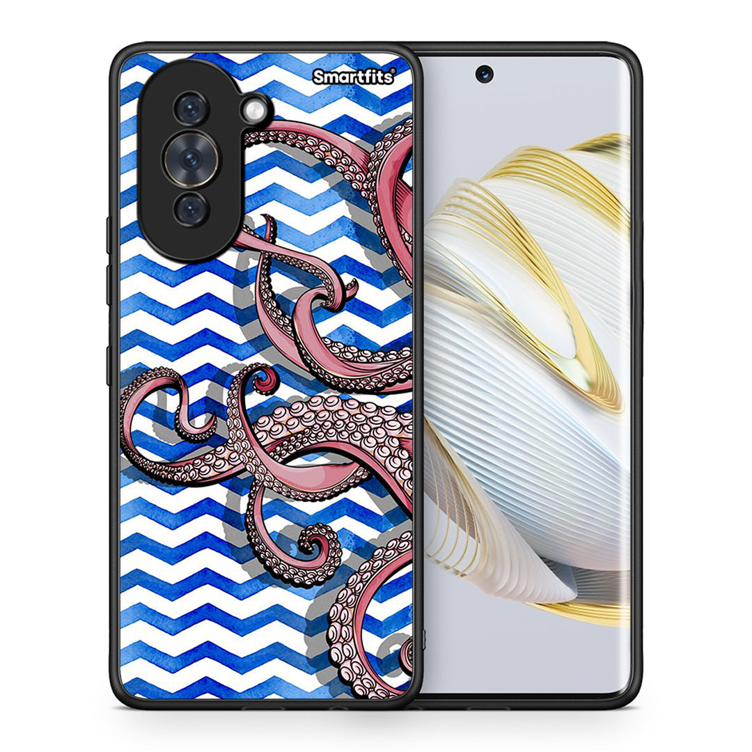 Θήκη Huawei Nova 10 Chevron Devilfish από τη Smartfits με σχέδιο στο πίσω μέρος και μαύρο περίβλημα | Huawei Nova 10 Chevron Devilfish case with colorful back and black bezels