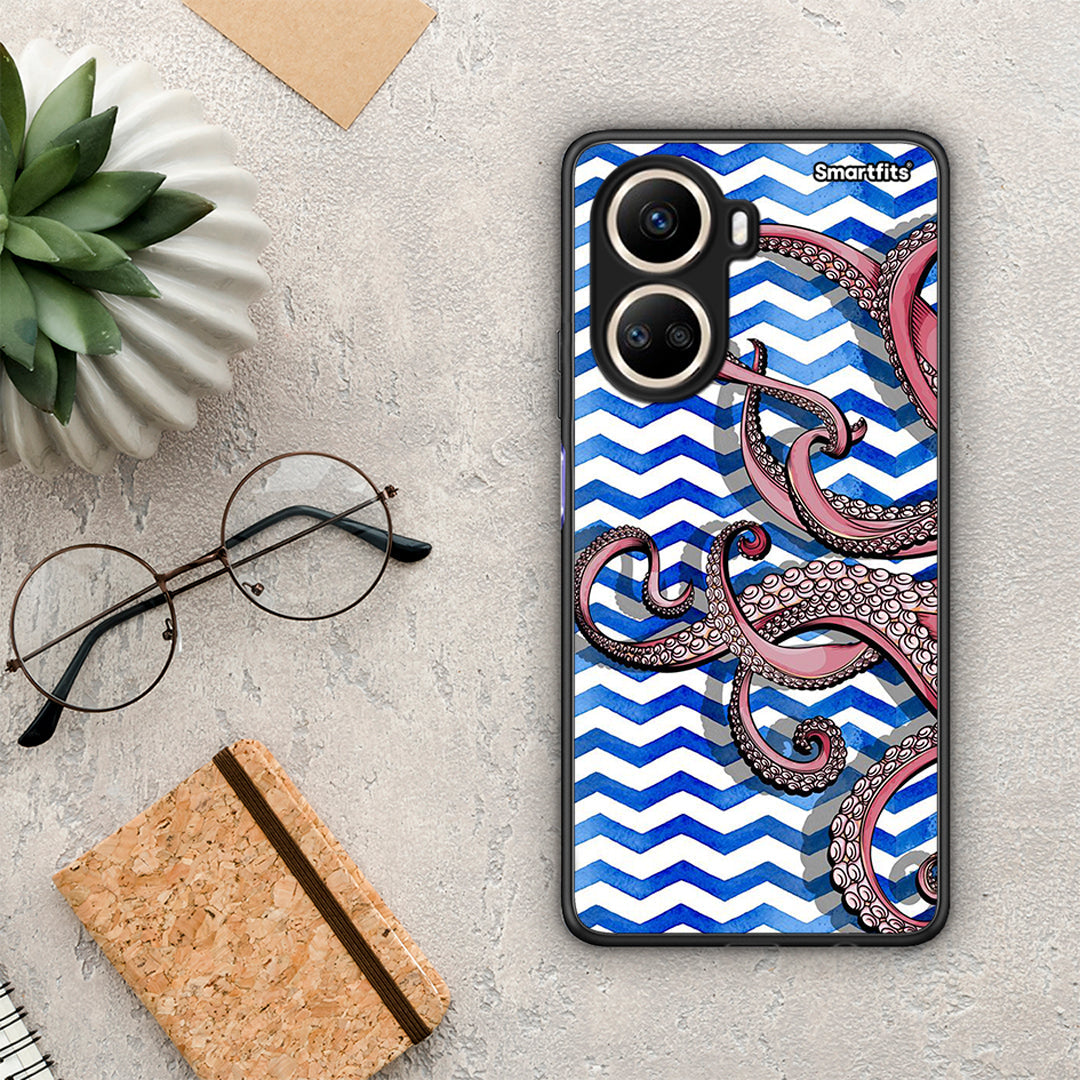 Θήκη Huawei Nova 10 SE Chevron Devilfish από τη Smartfits με σχέδιο στο πίσω μέρος και μαύρο περίβλημα | Huawei Nova 10 SE Chevron Devilfish Case with Colorful Back and Black Bezels