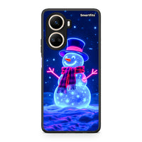 Thumbnail for Θήκη Huawei Nova 10 SE Christmas Neon Snowman από τη Smartfits με σχέδιο στο πίσω μέρος και μαύρο περίβλημα | Huawei Nova 10 SE Christmas Neon Snowman Case with Colorful Back and Black Bezels