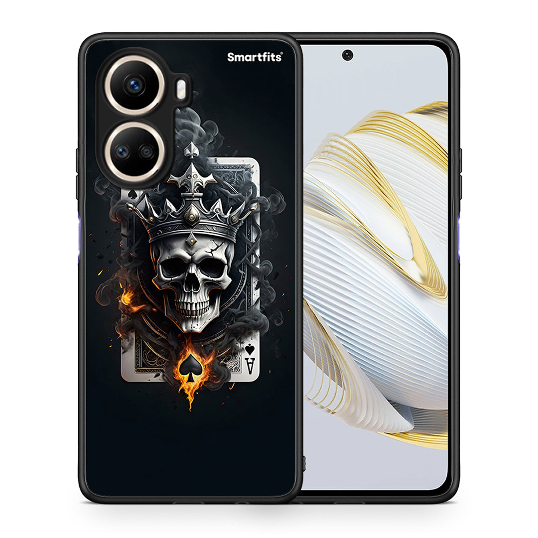 Θήκη Huawei Nova 10 SE Skull King Ace από τη Smartfits με σχέδιο στο πίσω μέρος και μαύρο περίβλημα | Huawei Nova 10 SE Skull King Ace Case with Colorful Back and Black Bezels