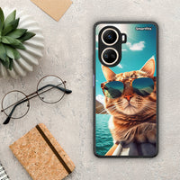 Thumbnail for Θήκη Huawei Nova 10 SE Summer Cat από τη Smartfits με σχέδιο στο πίσω μέρος και μαύρο περίβλημα | Huawei Nova 10 SE Summer Cat Case with Colorful Back and Black Bezels