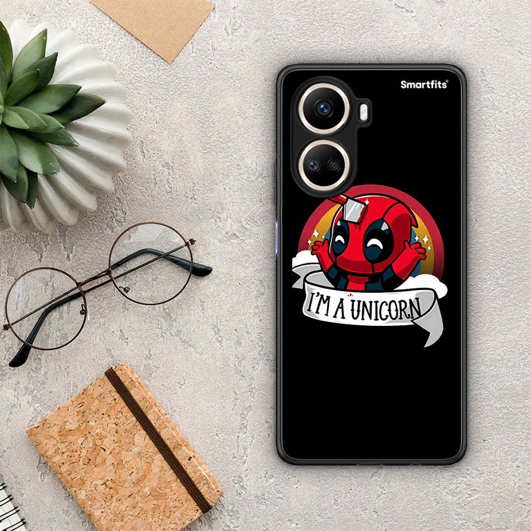 Θήκη Huawei Nova 10 SE Unicorn Deadpool από τη Smartfits με σχέδιο στο πίσω μέρος και μαύρο περίβλημα | Huawei Nova 10 SE Unicorn Deadpool Case with Colorful Back and Black Bezels