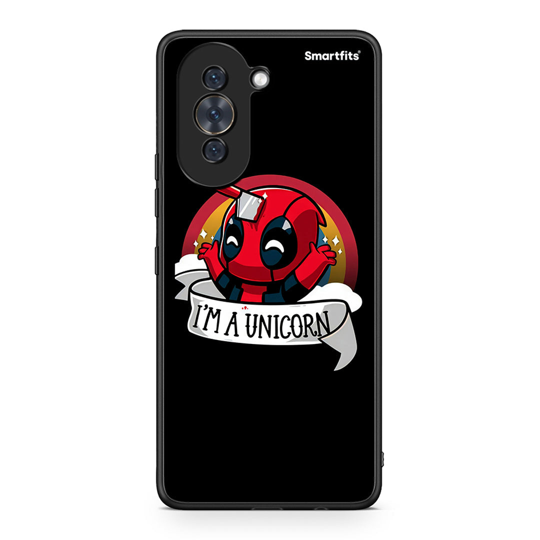 Huawei Nova 10 Unicorn Deadpool θήκη από τη Smartfits με σχέδιο στο πίσω μέρος και μαύρο περίβλημα | Smartphone case with colorful back and black bezels by Smartfits