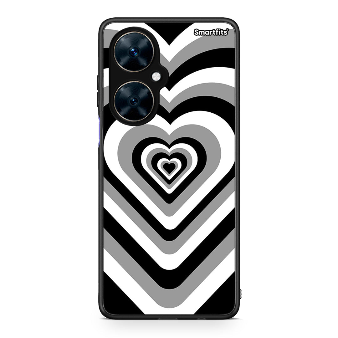 Huawei Nova 11i Black Hearts θήκη από τη Smartfits με σχέδιο στο πίσω μέρος και μαύρο περίβλημα | Smartphone case with colorful back and black bezels by Smartfits