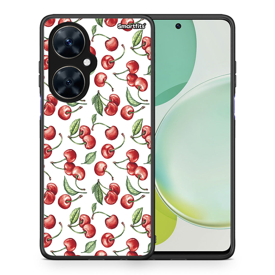 Θήκη Huawei Nova 11i Cherry Summer από τη Smartfits με σχέδιο στο πίσω μέρος και μαύρο περίβλημα | Huawei Nova 11i Cherry Summer case with colorful back and black bezels