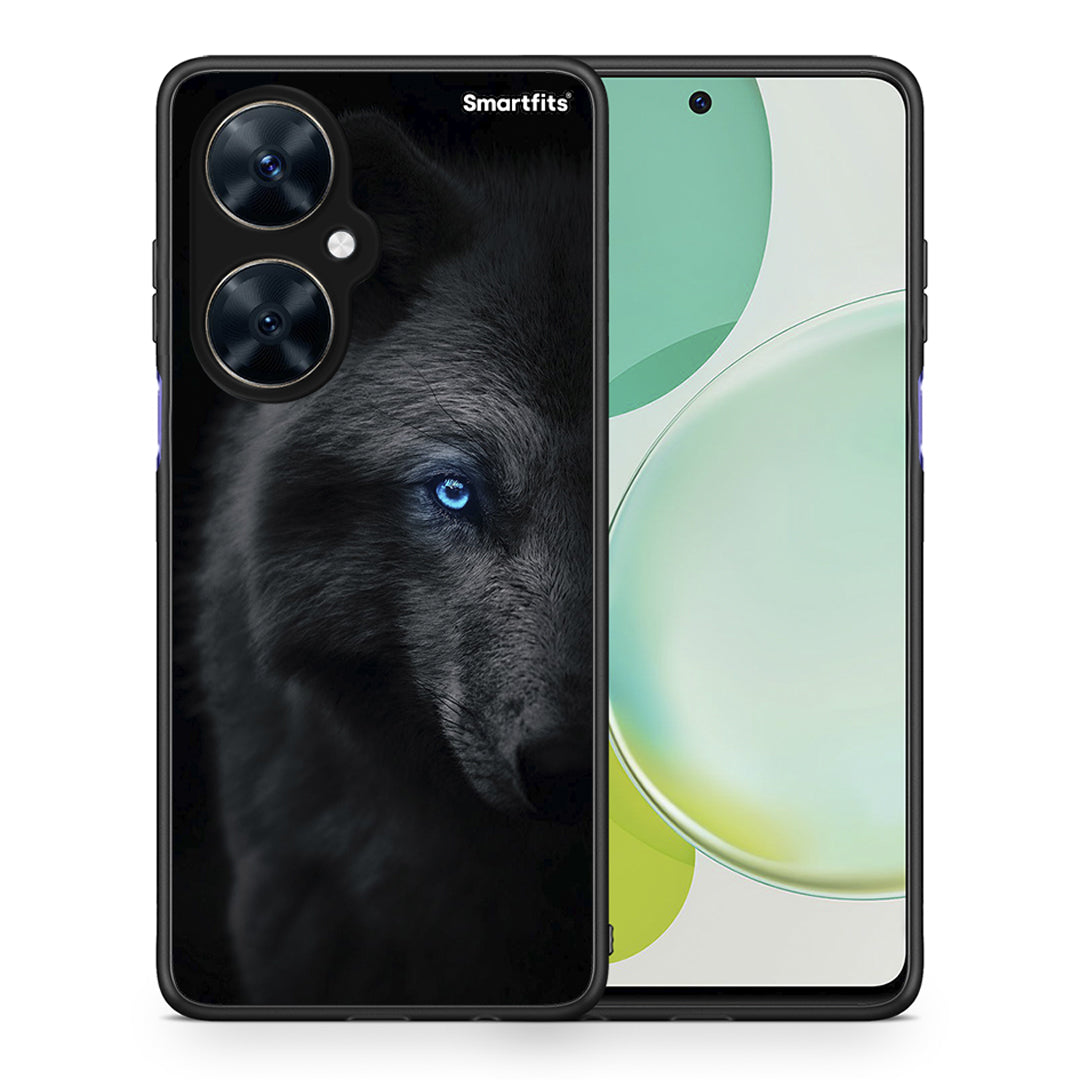 Θήκη Huawei Nova 11i Dark Wolf από τη Smartfits με σχέδιο στο πίσω μέρος και μαύρο περίβλημα | Huawei Nova 11i Dark Wolf case with colorful back and black bezels