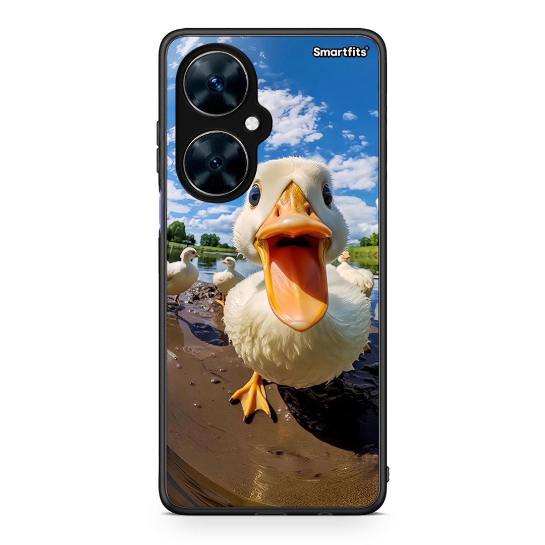 Huawei Nova 11i Duck Face θήκη από τη Smartfits με σχέδιο στο πίσω μέρος και μαύρο περίβλημα | Smartphone case with colorful back and black bezels by Smartfits
