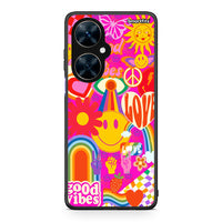 Thumbnail for Huawei Nova 11i Hippie Love θήκη από τη Smartfits με σχέδιο στο πίσω μέρος και μαύρο περίβλημα | Smartphone case with colorful back and black bezels by Smartfits