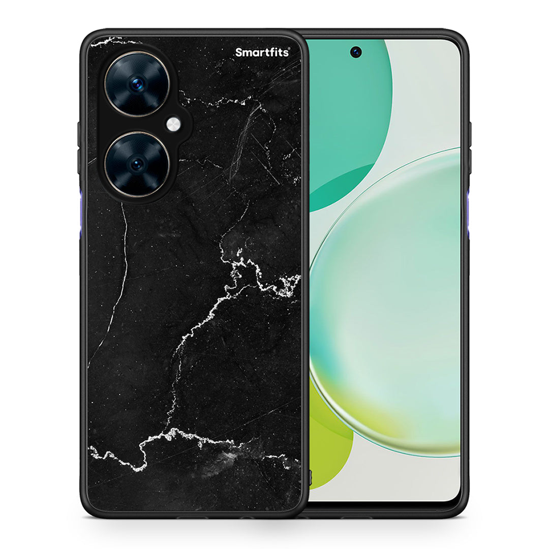 Θήκη Huawei Nova 11i Marble Black από τη Smartfits με σχέδιο στο πίσω μέρος και μαύρο περίβλημα | Huawei Nova 11i Marble Black case with colorful back and black bezels