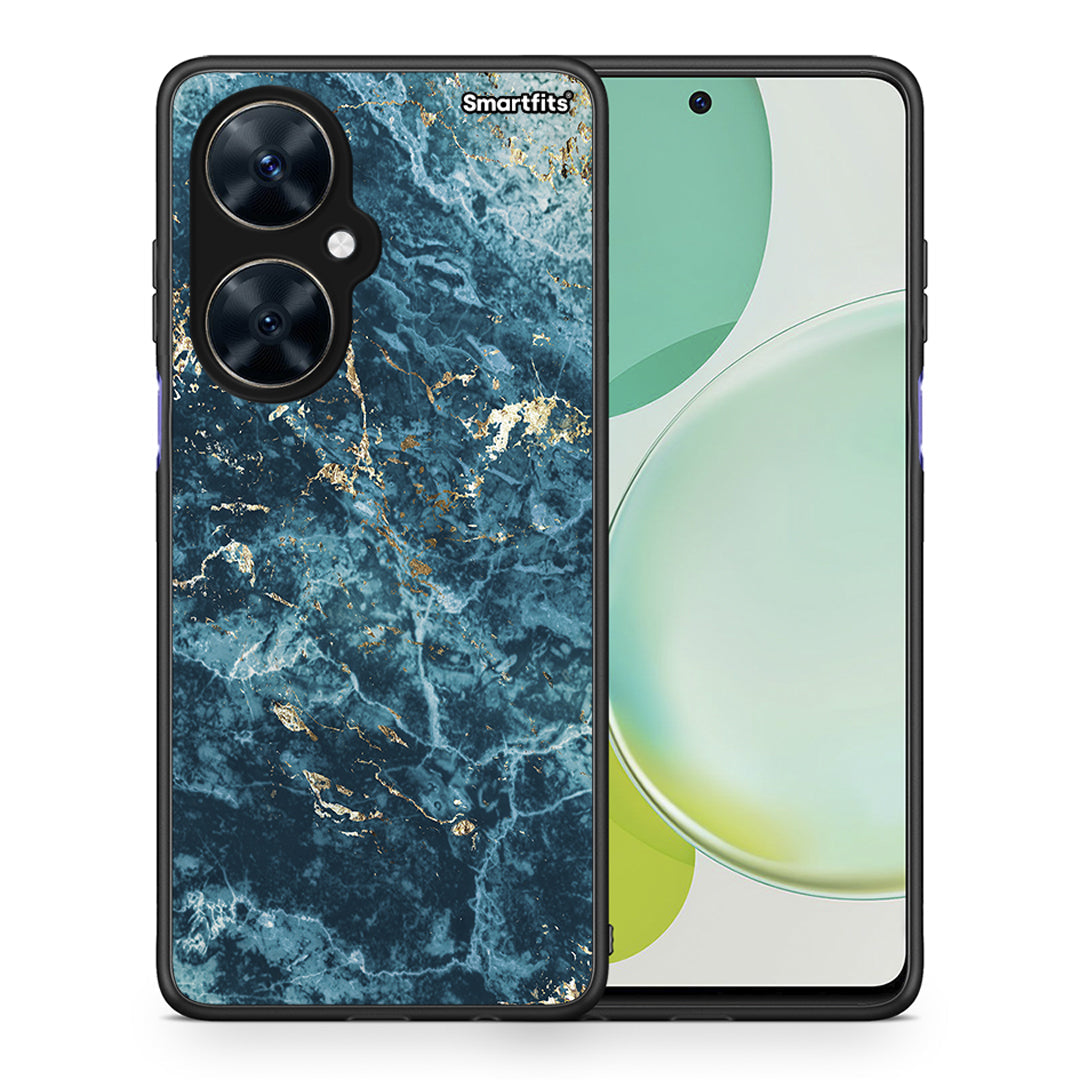 Θήκη Huawei Nova 11i Marble Blue από τη Smartfits με σχέδιο στο πίσω μέρος και μαύρο περίβλημα | Huawei Nova 11i Marble Blue case with colorful back and black bezels