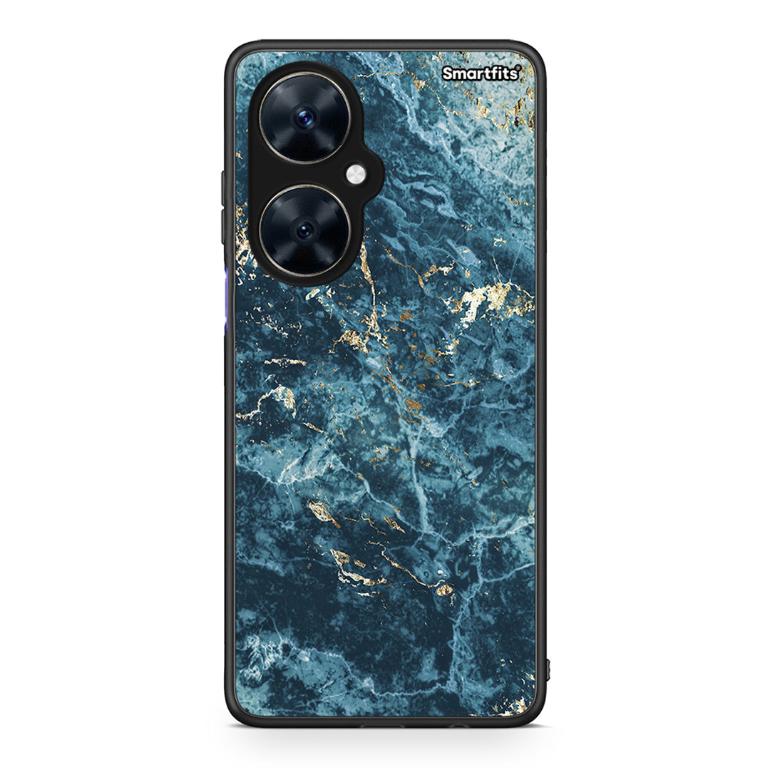 Huawei Nova 11i Marble Blue θήκη από τη Smartfits με σχέδιο στο πίσω μέρος και μαύρο περίβλημα | Smartphone case with colorful back and black bezels by Smartfits